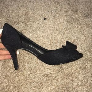 Black Sparkly Short Heels